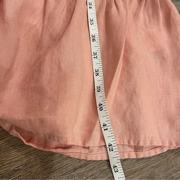 Grae Cove Adelita Midi Dress Sz Small Pink Linen Babydoll Ruffle Soft Feminine - Picture 7 of 10